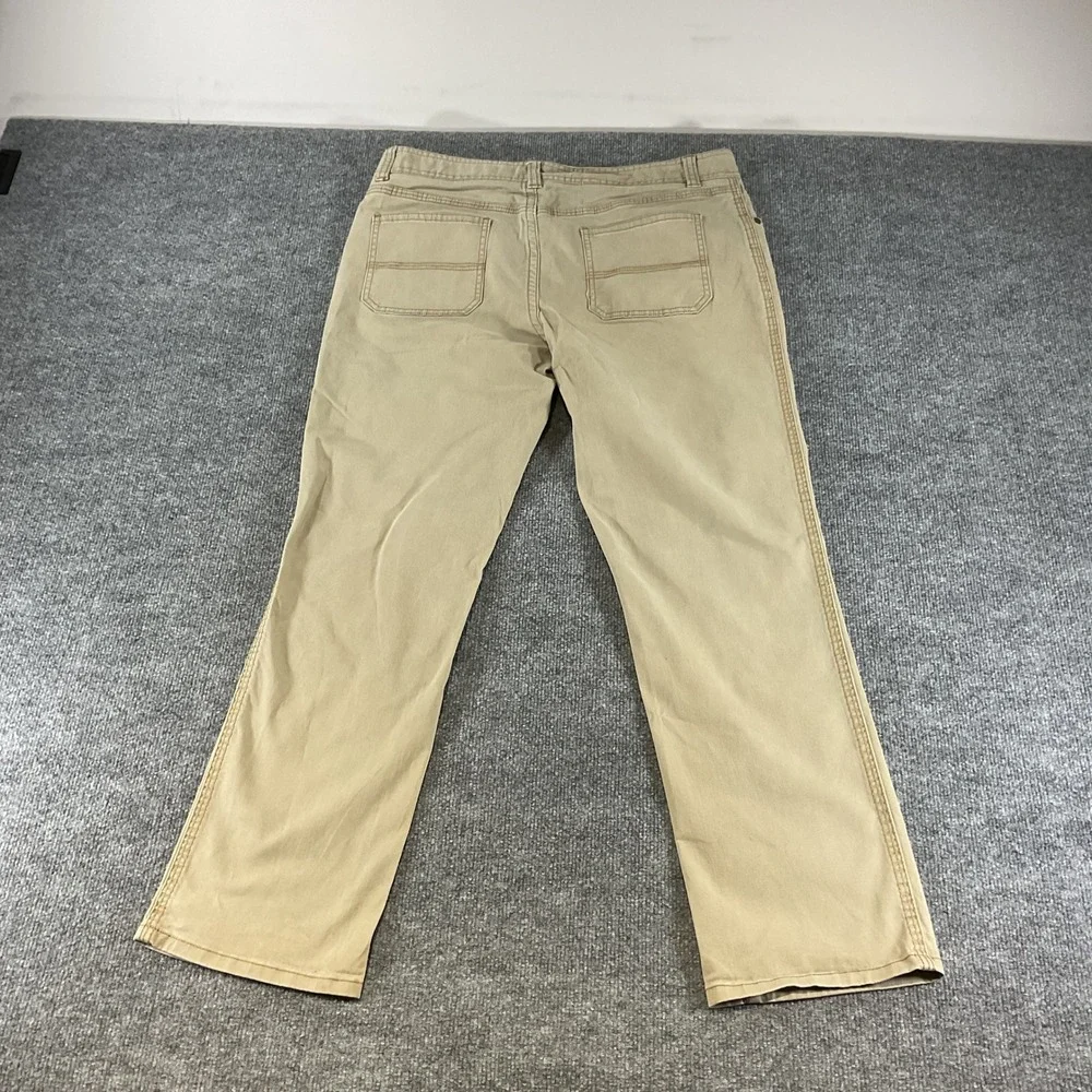 GH Bass & Co Mens 36x32 Khaki Casual Pants Straight Fit Cotton Stretch Chinos